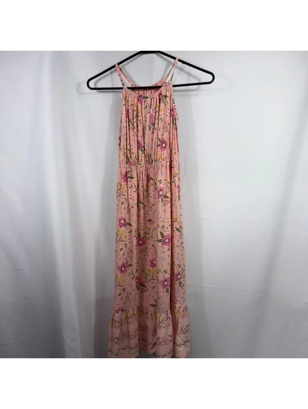 Old Navy Girls Large 10–12 Pink Floral Tiered Maxi Dress